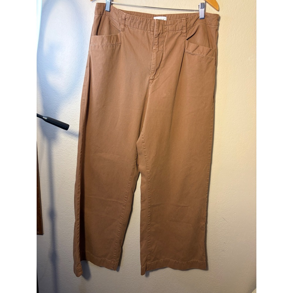 Pistola Sepia Brown Wide Leg Cotton Twill Trousers Pants Size 33/34 P00116013SL